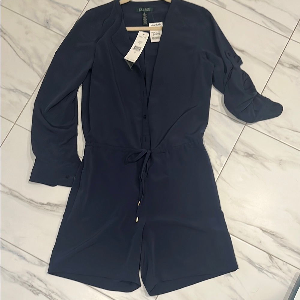 Ralph Lauren 
Navy Blue Long Sleeve Romper